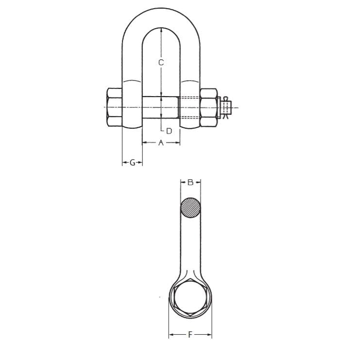 CARCANO A053 Grillo diritto alta resistenza con bullone