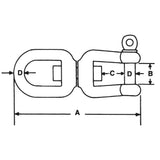 CARCANO A542 Girello occhio e forcella in acciaio inox