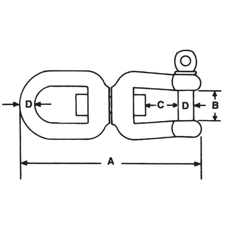 CARCANO A542 Girello occhio e forcella in acciaio inox