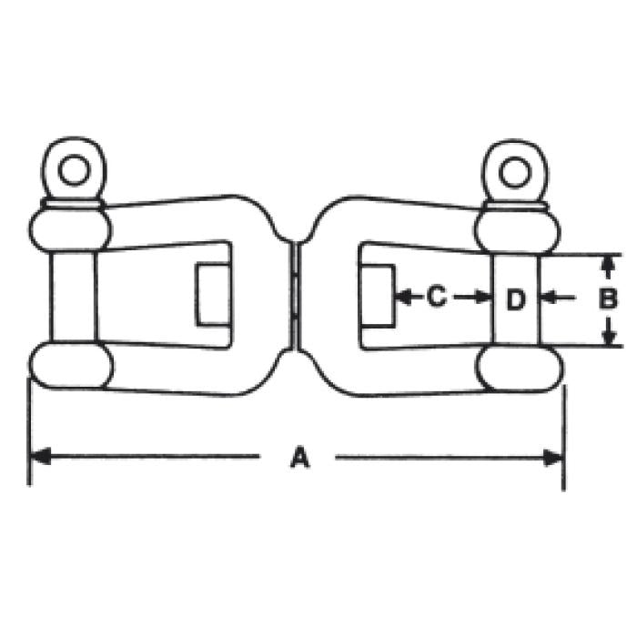 CARCANO A543 Girello a due forcelle in acciaio inox