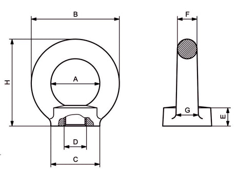 CARCANO A554-A585 Golfare femmina din 582 in acciaio inox