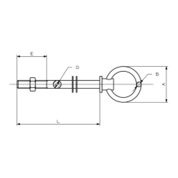 CARCANO A556 Anello snodato con perno dado e due rondelle in acciaio inox