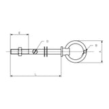 CARCANO A556 Anello snodato con perno dado e due rondelle in acciaio inox