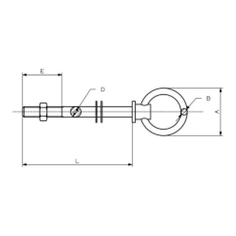 CARCANO A556 Anello snodato con perno dado e due rondelle in acciaio inox