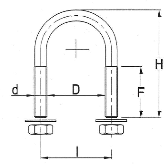 CARCANO A577 Collare per tubi con 2 dadi e 2 rosette uni en 10088-3