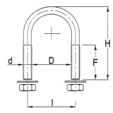 CARCANO A577 Collare per tubi con 2 dadi e 2 rosette uni en 10088-3