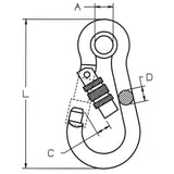 CARCANO A582 Moschettone in acciaio inox con anello