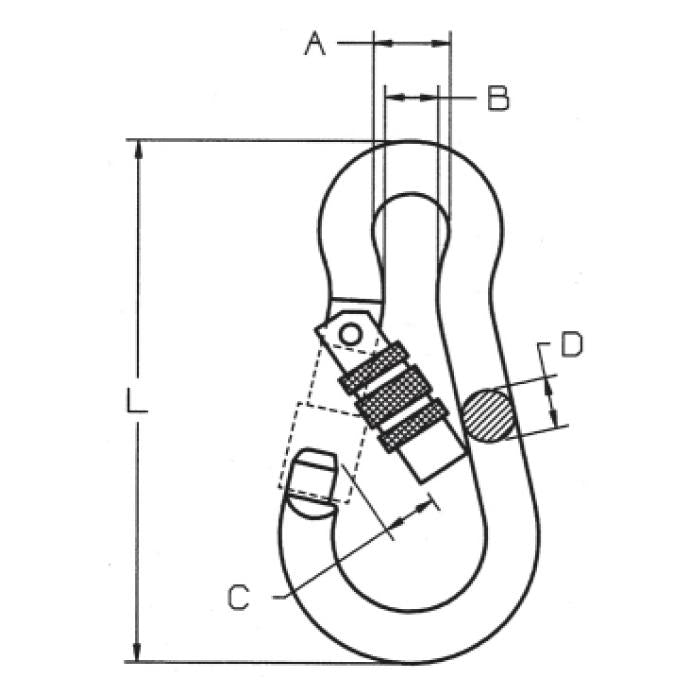 CARCANO A583 Moschettone in acciaio inox