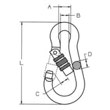 CARCANO A583 Moschettone in acciaio inox
