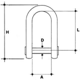 CARCANO A591 Grillo diritto in acciaio inox con perno taglio cacciavite