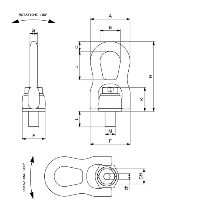 CARCANO C811X H.T. Golfare girevole h.t. Con snodo