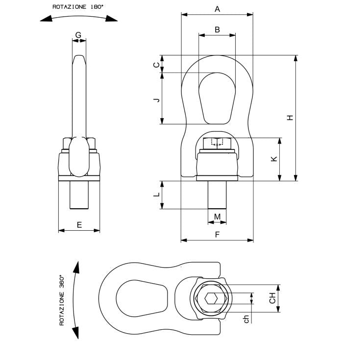 CARCANO C811X Golfare girevole con snodo