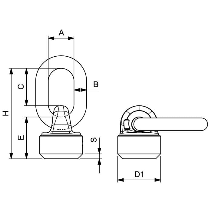 CARCANO C815X Golfare girevole a saldare con anello