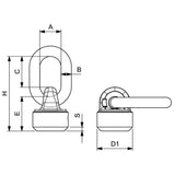 CARCANO C815X Golfare girevole a saldare con anello