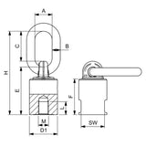 CARCANO C816X Golfare girevole femmina con anello