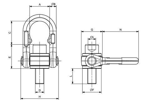 CARCANO A837 Golfare girevole con snodo