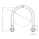 CARCANO A008 Collare per tubi con 2 dadi e 2 rosette