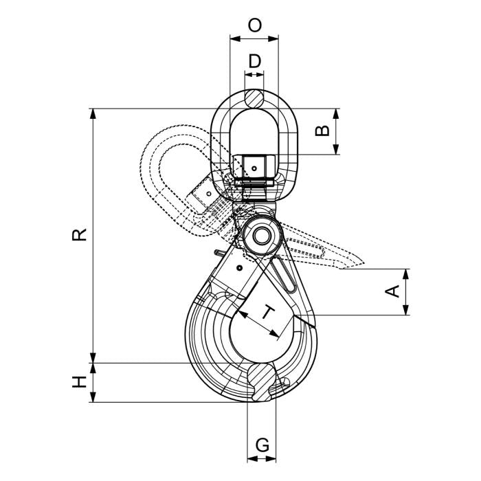 CARCANO CRGX Gancio di sicurezza girevole