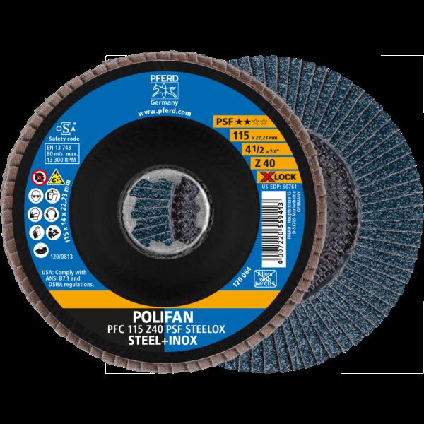 PFERD Dischi lamellari POLIFAN PFC 115 Z 40 PSF STEELOX/X-LOCK