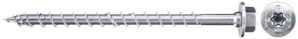 FISCHER Viti torx per costruzioni FPF-HT 8,0x80 ZPP testa esagonale, zincatura bianca, filetto parziale (50 Pz.)