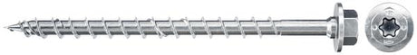 FISCHER Viti torx per costruzioni FPF-HT 12,0x120 ZPP testa esagonale, zincatura bianca, filetto parziale (25 Pz.)