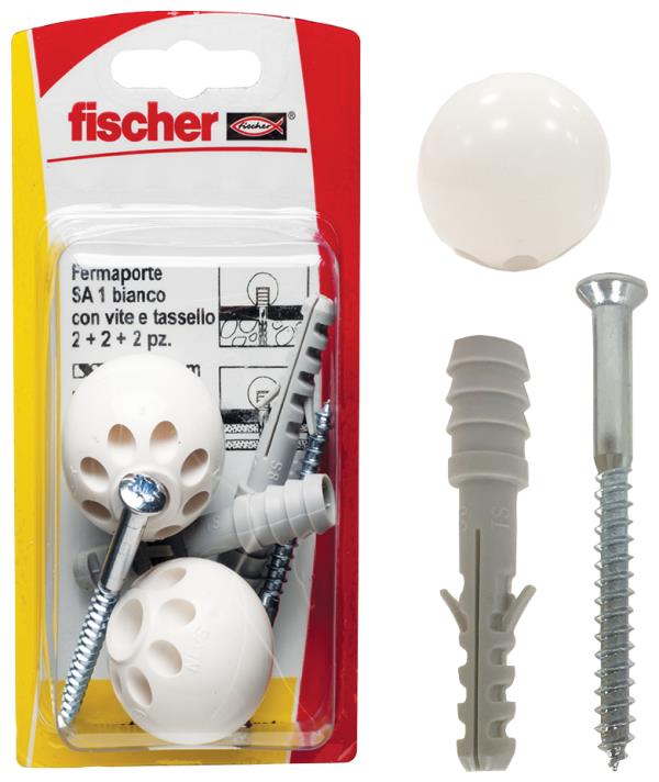 FISCHER Paracolpi porta SA 1N B K bianco (1 Pz.)