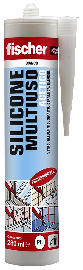 FISCHER Silicone acetico antimuffa SAM 280 TR - Trasparente (1 Pz.)