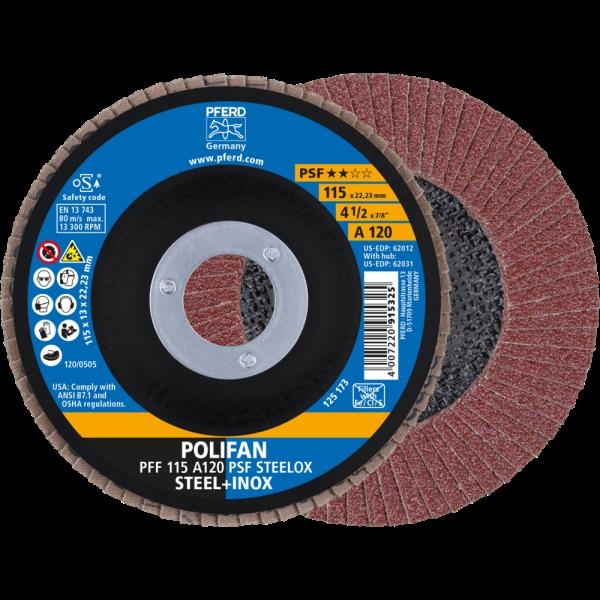 PFERD Dischi lamellari POLIFAN PFF 115 A 120 PSF STEELOX