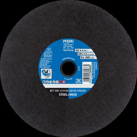 PFERD LABOR SG dischi taglio stazionario 80 T 230-1,5 H SG LAB HD STEELOX/22,23