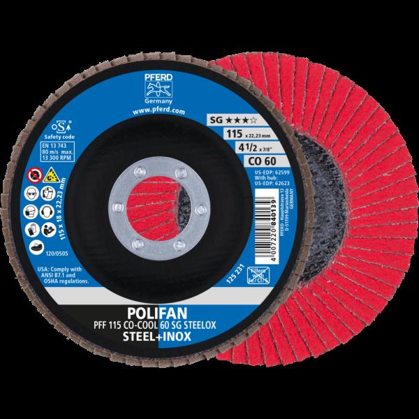 PFERD Dischi lamellari POLIFAN PFF 115 CO-COOL 60 SG STEELOX