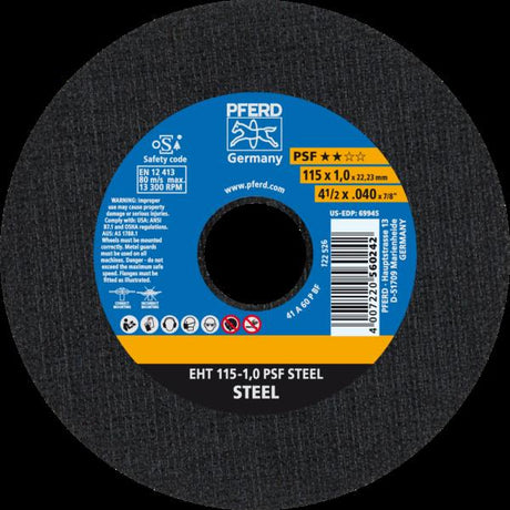 PFERD Dischi da taglio EHT 115-1,0 PSF STEEL