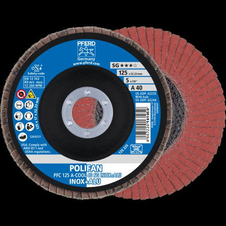 PFERD Dischi lamellari POLIFAN PFC 125 A-COOL 40 SG INOX+ALU