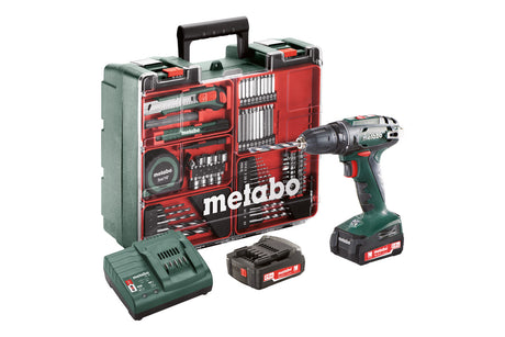 Metabo Trapano-avvitatore a batteria BS 14.4 Set 14.4V 2x2Ah Li-Power Caricabatteria SC 30 Valigetta in plastica Officina mobile