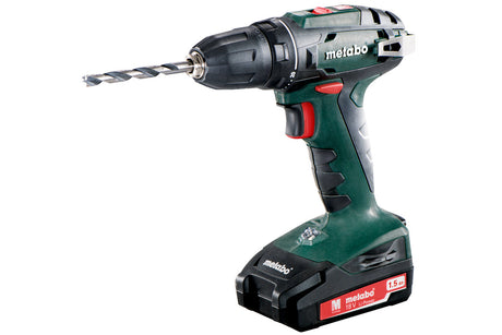 Metabo Trapano-avvitatore a batteria BS 18 18V 2x1.5Ah Li-Power Caricabatteria SC 30 Valigetta in plastica