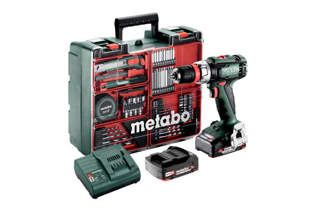 Metabo Trapano-avvitatore a batteria BS 18 L Quick Set 18V 2x2Ah Li-Power Caricabatteria SC 30 Valigetta in plastica Officina mobile