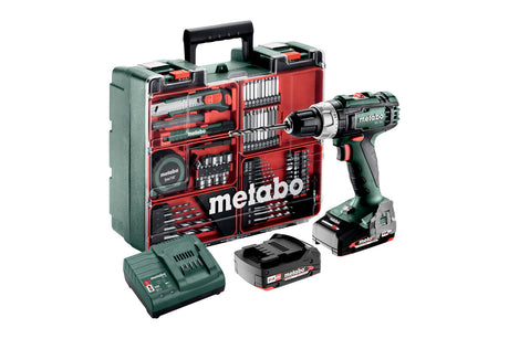 Metabo Trapano-avvitatore a batteria BS 18 L Set 18V 2x2Ah Li-Power Caricabatteria SC 30 Valigetta in plastica Officina mobile