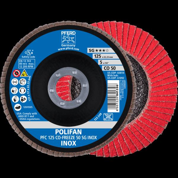 PFERD Dischi lamellari POLIFAN PFC 125 CO-FREEZE 50 SG INOX