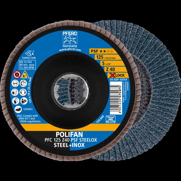 PFERD Dischi lamellari POLIFAN PFC 125 Z 40 PSF STEELOX/X-LOCK