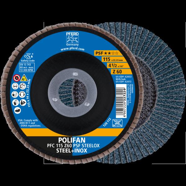 PFERD Dischi lamellari POLIFAN PFC 115 Z 60 PSF STEELOX
