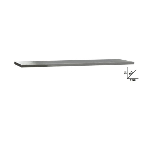 Beta Piano di lavoro in MDF rivestito in acciaio inossidabile 2040x463 mm, per banco arredo officina C45PRO