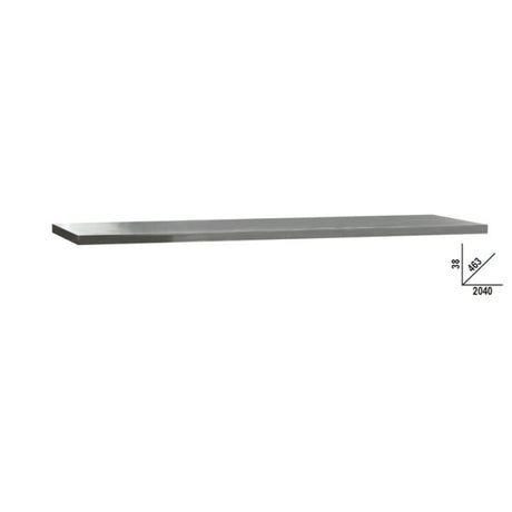 Beta Piano di lavoro in MDF rivestito in acciaio inossidabile 2040x463 mm, per banco arredo officina C45PRO