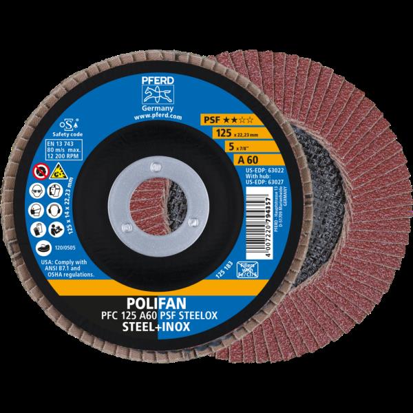 PFERD Dischi lamellari POLIFAN PFC 125 A 60 PSF STEELOX