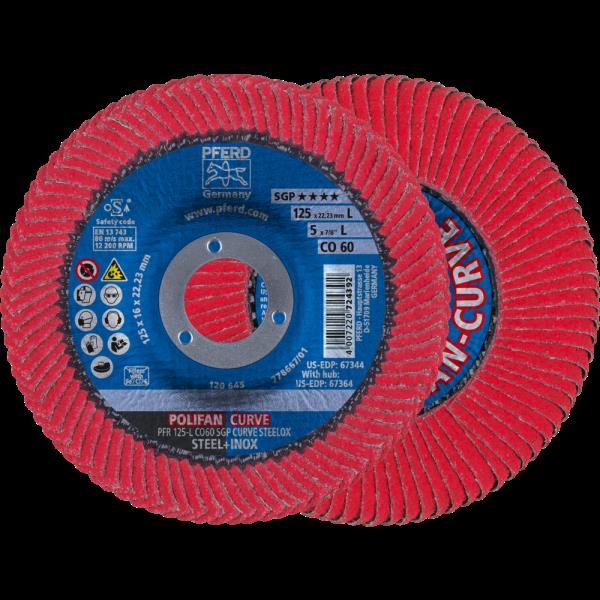 PFERD Dischi lamellari POLIFAN PFR 125-L CO 60 SGP CURVE STEELOX