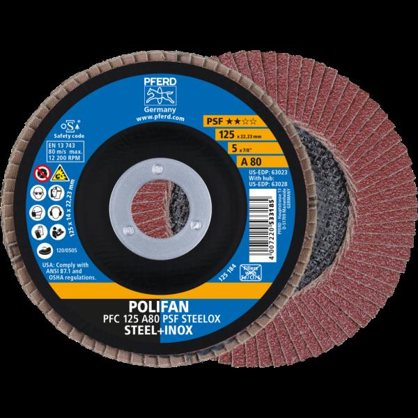 PFERD Dischi lamellari POLIFAN PFC 125 A 80 PSF STEELOX