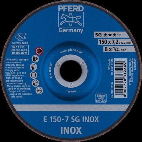 PFERD Dischi da sbavo E 150-7 SG INOX