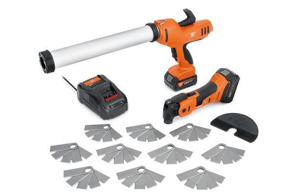 FEIN Pressa per cartucce a batteria e MultiMaster a batteria Set AKP 18-600 AS per il risanamento dei giunti di dilatazione TOP