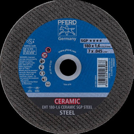 PFERD Dischi da taglio EHT 180-1,6 CERAMIC SGP STEEL