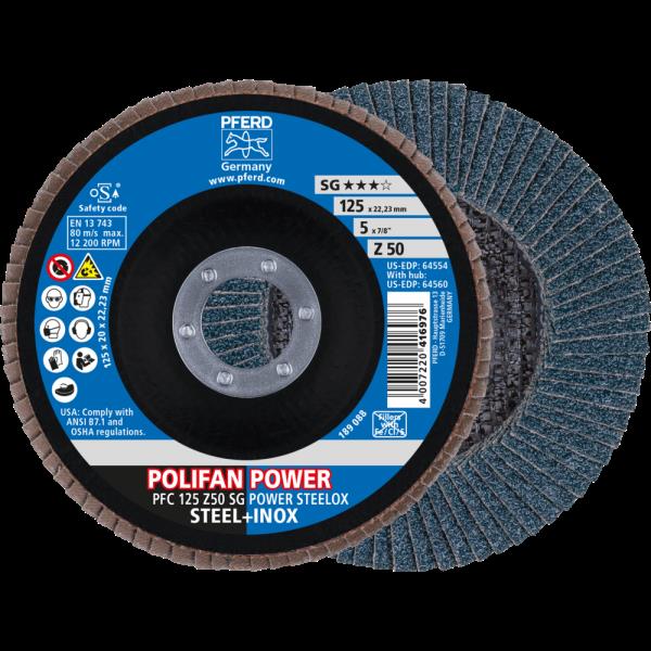 PFERD Dischi lamellari POLIFAN PFC 125 Z50 SG POWER STEELOX