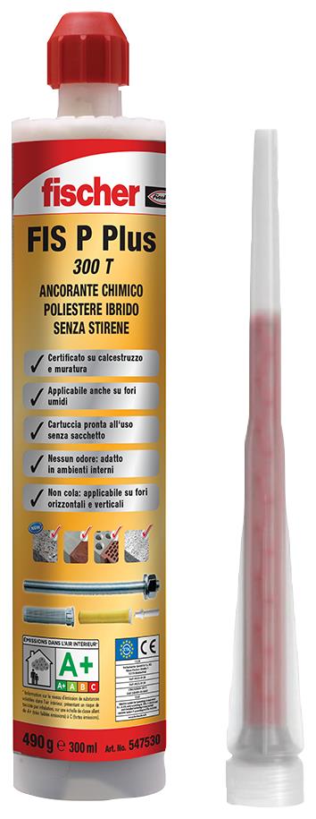 FISCHER Ancorante Chimico FIS P Plus 300 T Resina Poliestere Ibrido senza stirene (1 Pz.)