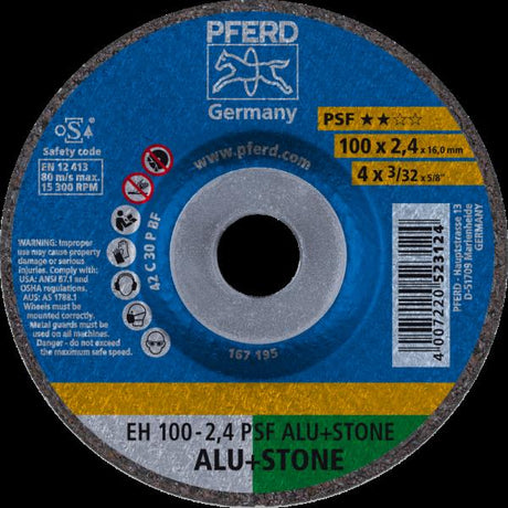 PFERD Dischi da taglio EH 100-2,4 PSF ALU+STONE/16,0